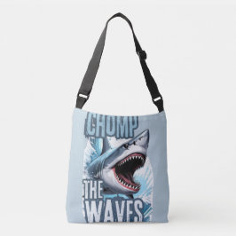 Bolso Cruzado Graffiti de inspiración gráfica de tiburón blanco