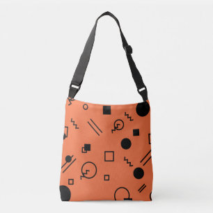 Bolso Cruzado gráfico Memphis naranja, divertido, de moda y geom
