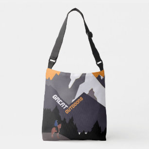 Bolso Cruzado Gran Arte Retro de Viajes a Montana al Aire Libre