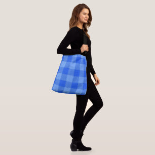 BOLSO CRUZADO GRAN DENIM PARECE VINTAGE AZUL GINGHAM CHECK