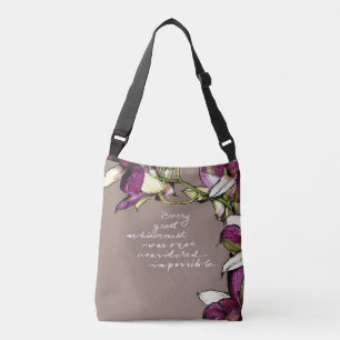 Bolso Cruzado Gran Logro Cita Motivacional Floral Crossb