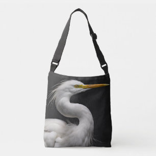 Bolso Cruzado Gran Retrato de Egret Blanco II