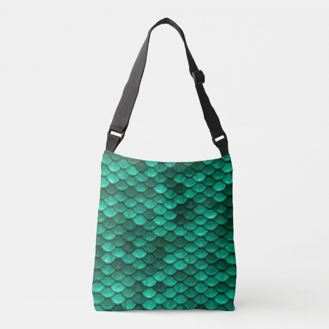 Bolso Cruzado Grandes escalas verdes de sirena (Anverso)