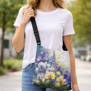 Bolso Cruzado Grandes flores surtidas de colores oscuros