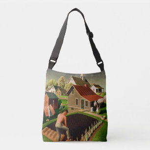 Bolso Cruzado Grant Wood - Primavera en la ciudad, arte fino