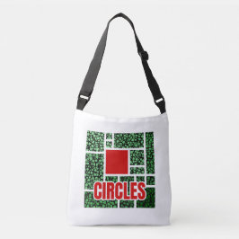 Bolso Cruzado Green Spotted Abstraction with Red Accents