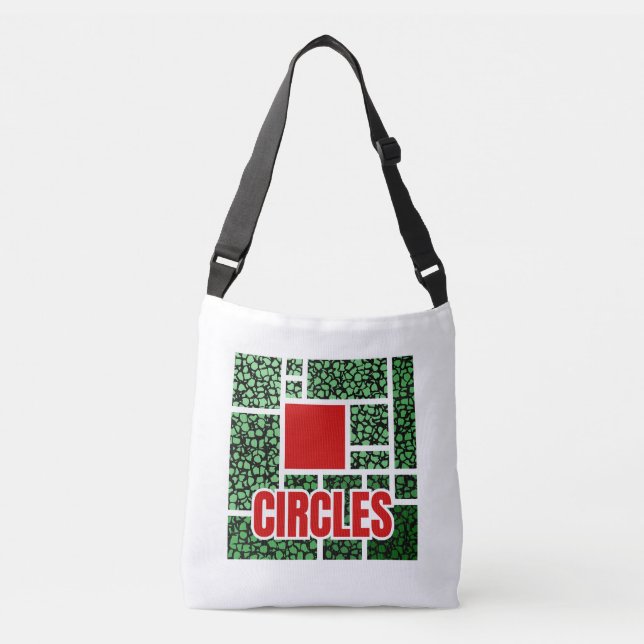 Bolso Cruzado Green Spotted Abstraction with Red Accents (Anverso)