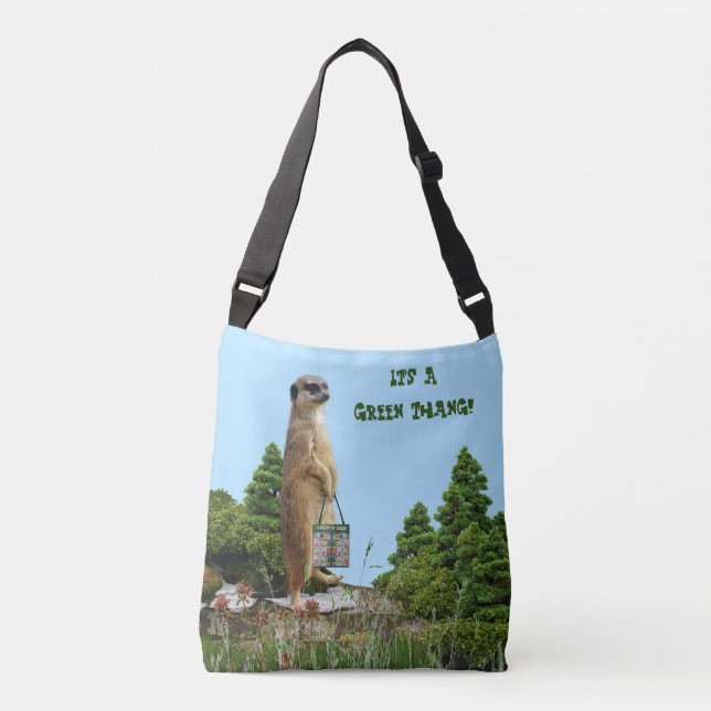 Bolso Cruzado 'Green Thang' Meerkat & Dragonfly (imagen trasera) (Anverso)