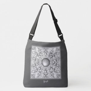 Bolso Cruzado Gris de encaje cerámico