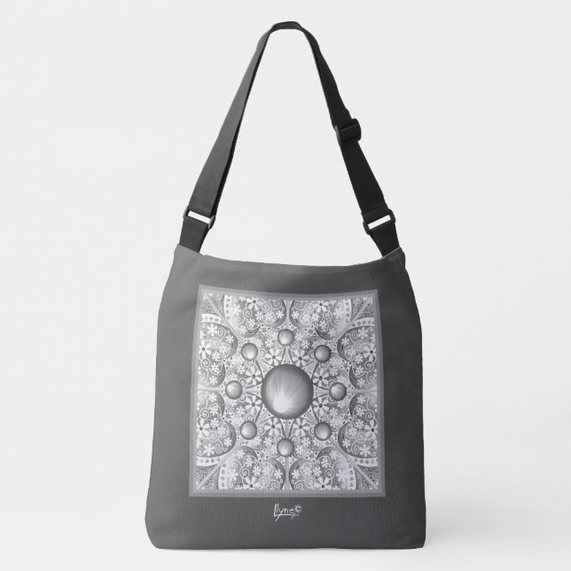Bolso Cruzado Gris de encaje cerámico (Anverso)