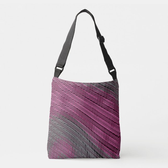 Bolso cruzado gris morado decorativo (Anverso)