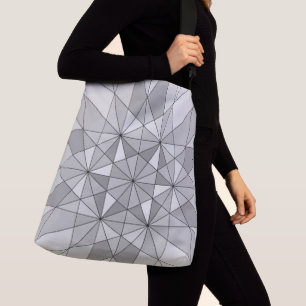 Bolso Cruzado Gris negro blanco Mosaico Triángulo Patrón retro