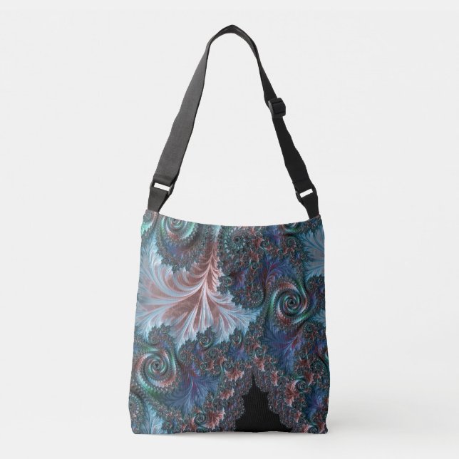 Bolso Cruzado Groovy Colorful Boho Hippie Mandelbrot Arte Fracta (Anverso)