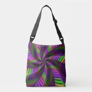 Bolso Cruzado Groovy Energetic Colorful Neon Fractal
