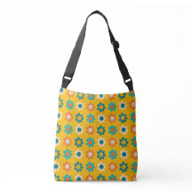Groovy Flower Smiley ajustable Strap Tote Bag