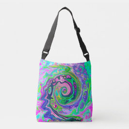 Bolso Cruzado Groovy Resumen de Aqua y Navy Lava Swirl