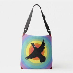 Bolso Cruzado Groovy Retro Círculos Arcoiris Duck
