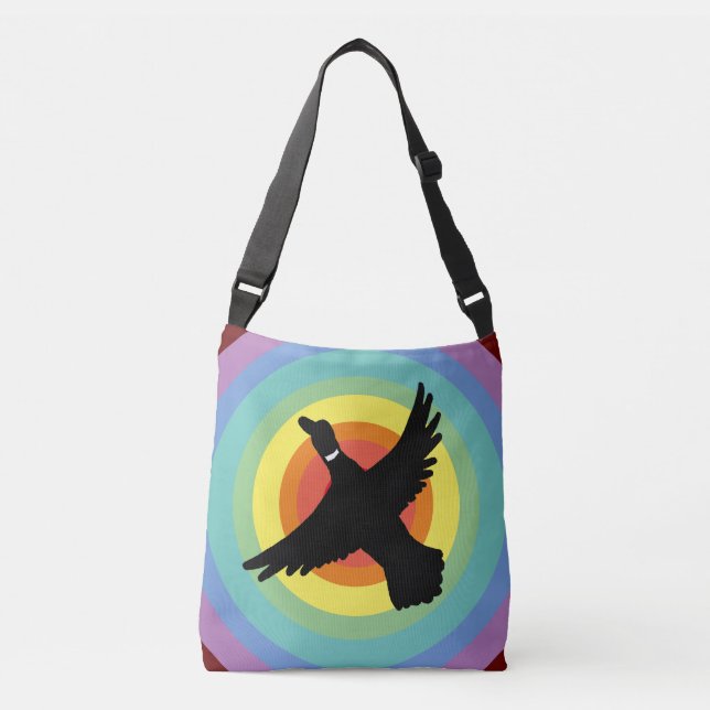 Bolso Cruzado Groovy Retro Círculos Arcoiris Duck (Anverso)