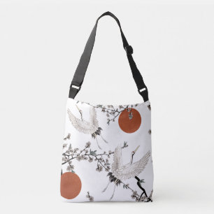 Bolso Cruzado Grúa japonesa tradicional con flor de ciruela