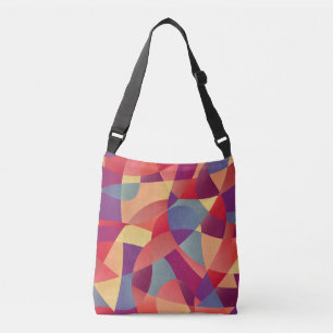 Bolso Cruzado Grunge colorido: fondo de triángulos geométricos
