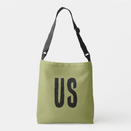 Bolso Cruzado Guay gran monograma inicial Olive green Black