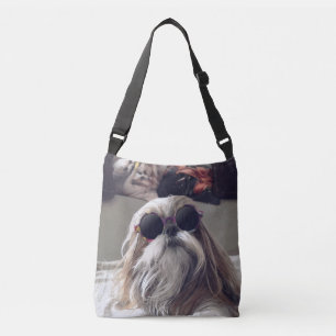 Bolso Cruzado Guay Shih Tzu vintage de pelo largo gafas de sol F