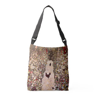 Bolso Cruzado Gustav Klimt Garden Path Painting, tonos de tierra