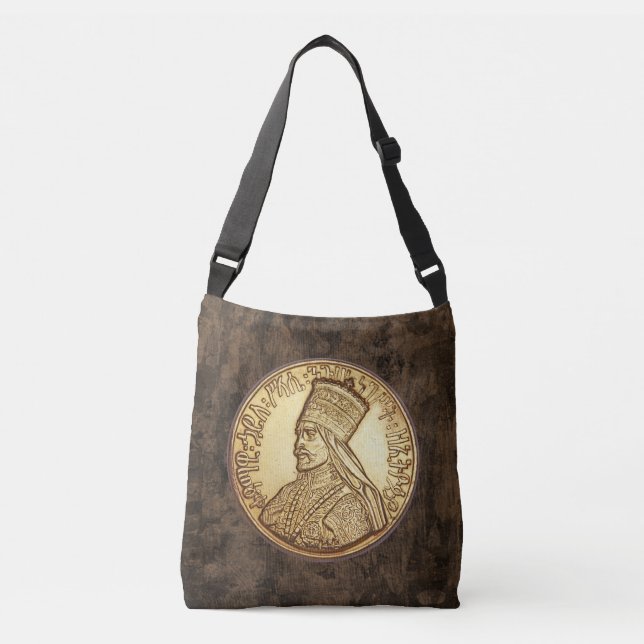 Bolso Cruzado Haile Selassie - Jah Rastafari reggae Roots Bag - (Anverso)
