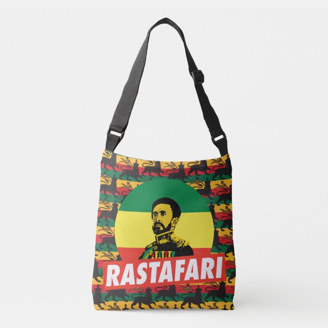 Bolso Cruzado Haile Selassie - Jah Rastafari reggae Roots Bag - (Anverso)