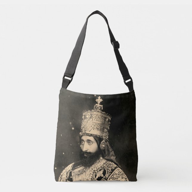 Bolso Cruzado Haile Selassie - Jah Rastafari reggae Roots Bag - (Anverso)