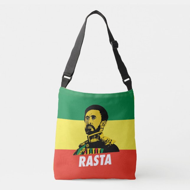 Bolso Cruzado Haile Selassie - Jah Rastafari reggae Roots Bag - (Anverso)
