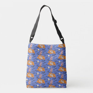 Bolso Cruzado Halloween con calabazas, murciélagos, cráneo, bols