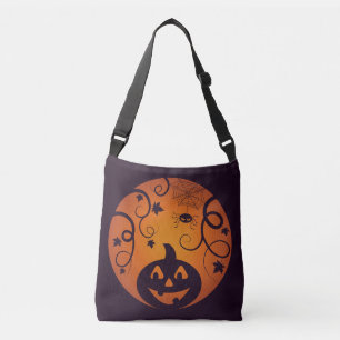Bolso Cruzado Halloween Jack o linterna cara de calabaza y araña