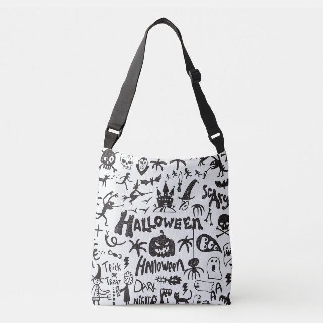 Bolso Cruzado Halloween Monster Doodles Fun (Anverso)