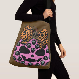 Bolso Cruzado Halloween, Patrón de Calavera, Cara de Calabaza