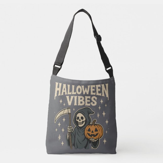 Bolso Cruzado Halloween Vibes Reaper -Gray (Anverso)