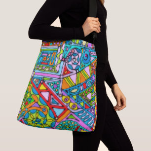 Bolso Cruzado Hand And Digitally Painted Pattern Art 53