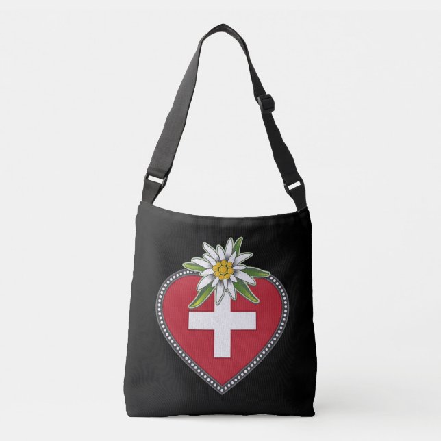 Bolso Cruzado Hay un pequeño Edelweiss en mi cuerpo de corazón (Anverso)