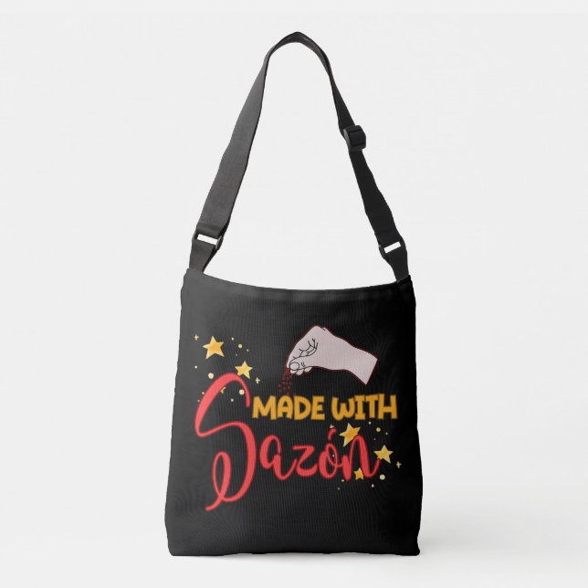 Bolso Cruzado Hecho con Sazón y con mucho sabor (Anverso)