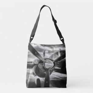 Bolso Cruzado Hélice negra y blanca del avión