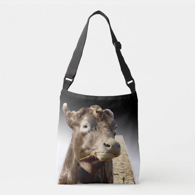 Bolso Cruzado Heno de mascado de vaca, (Anverso)