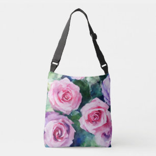 Bolso Cruzado Hermosa acuarela rosa rosa rosa colección popular