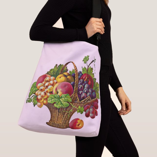 Bolso Cruzado hermosa estampación de cesta de fruta de Victoria (Detalle)