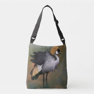 Bolso Cruzado Hermosa grúa croada gris - pintura mezclada