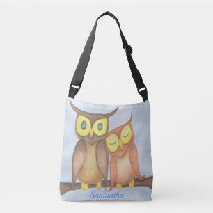 Bolso Cruzado Hermosa lechuza acuarela