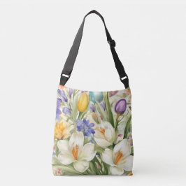 Bolso Cruzado Hermosas cruces blancas, С flores de primavera col
