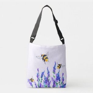 Bolso Cruzado Hermosas flores de primavera y abejas volando - Di