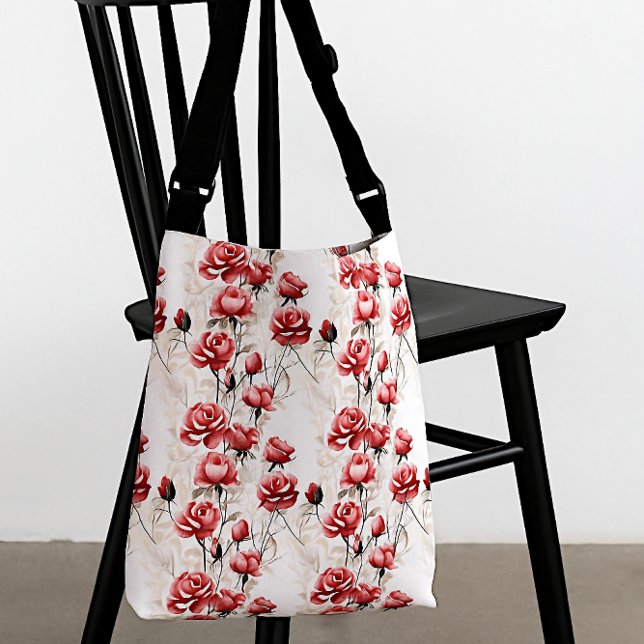 Bolso Cruzado Hermosas rosas rojas acuarelas (Subido por el creador)