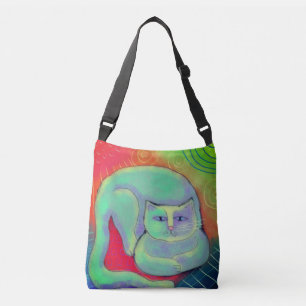 Bolso Cruzado Hermoso arte gato abstracto