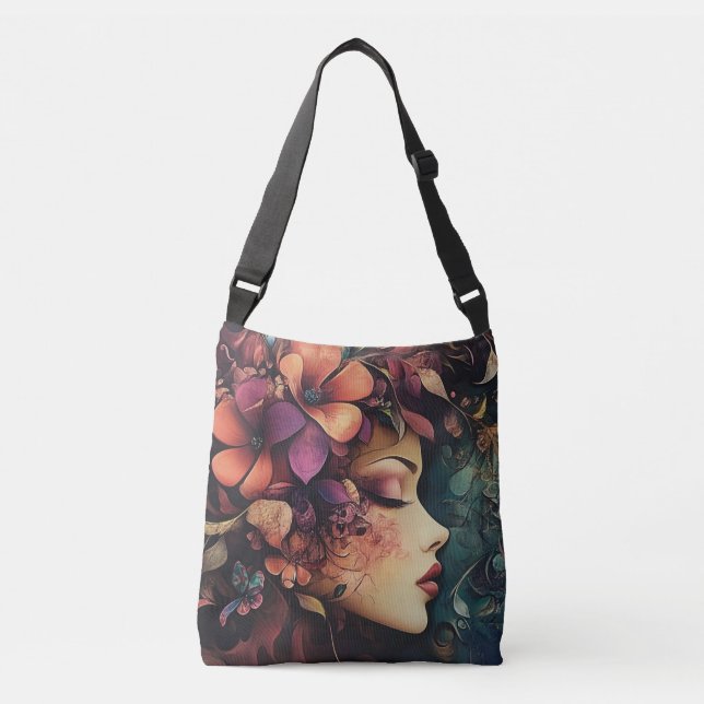 Bolso Cruzado Hermoso escape floral (Anverso)